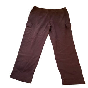 Fat Face Maroon Brown Cargo Pants Baggy Fit Utility Work Sz 14R Burgundy